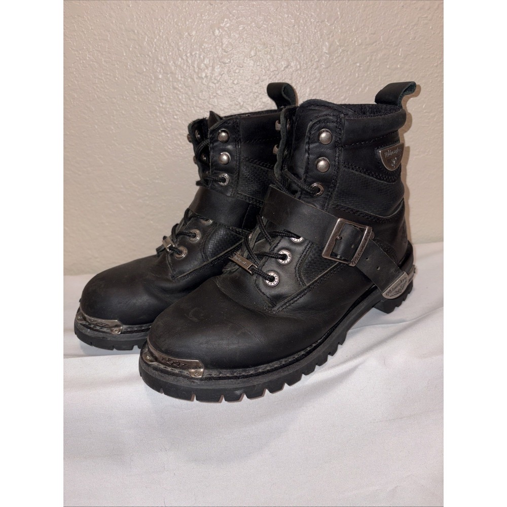 Milwaukee Motorcycle Co Leather Boots Size 8 Chunky Punk Goth Utility